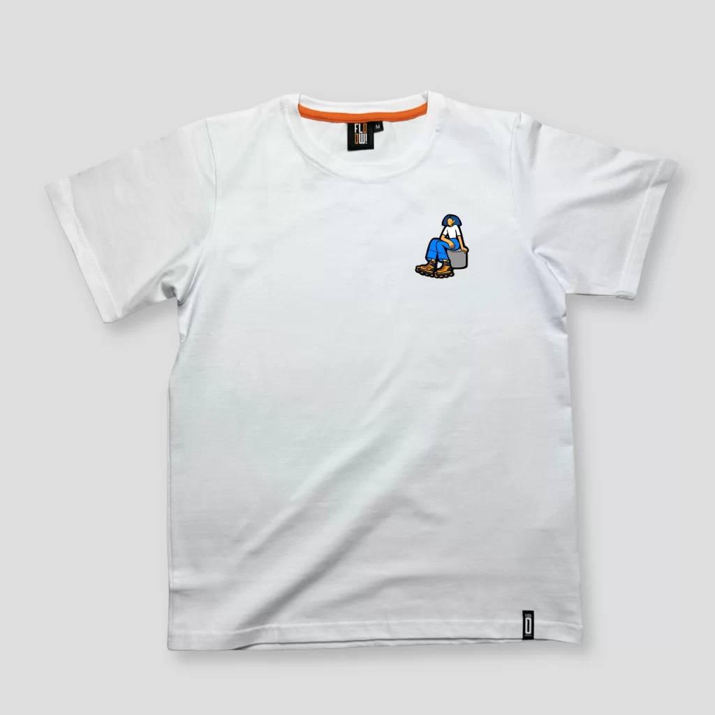 Koszulka damska biała 'Humble Look Blue'