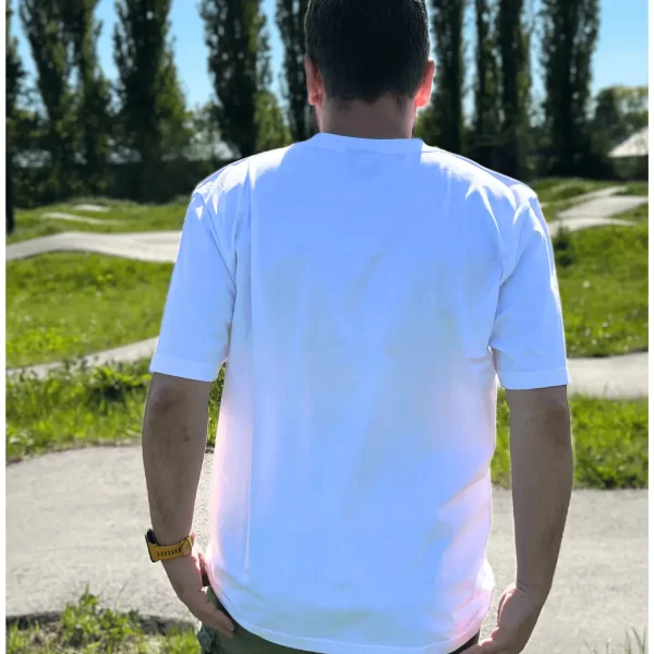 Koszulka męska biała 'Grind & Ride' - obrazek 5