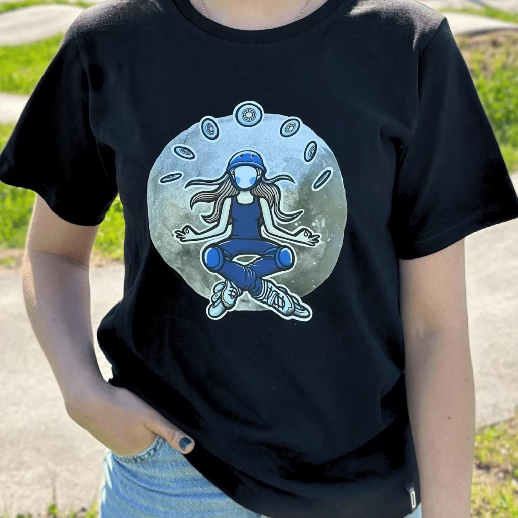 Koszulka rolki damska czarna FLOW (3)