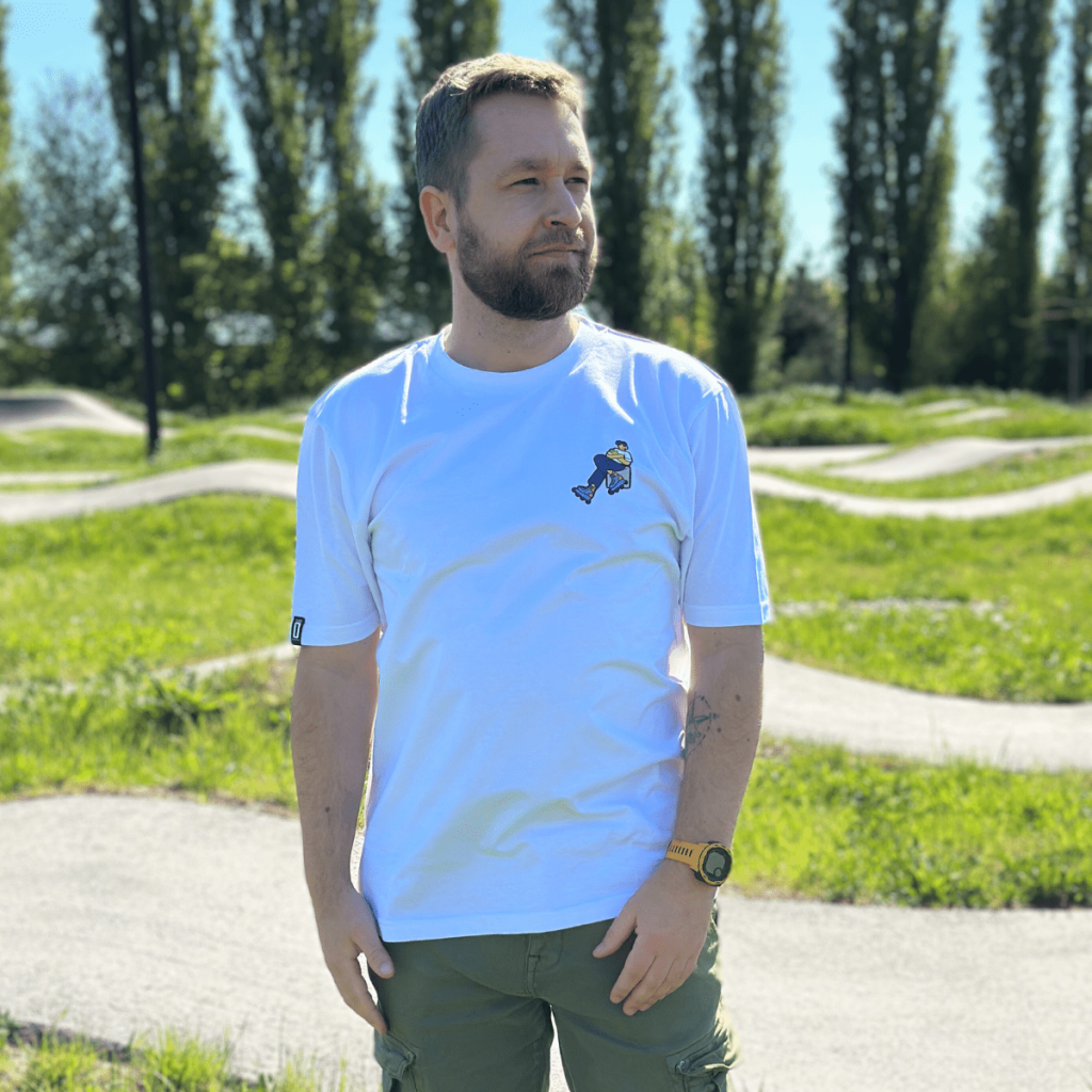 koszulka męska na rolki skater look biała (1)