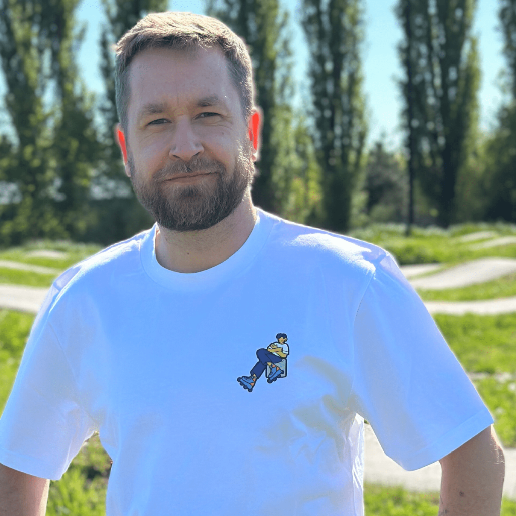 koszulka męska na rolki skater look biała (2)