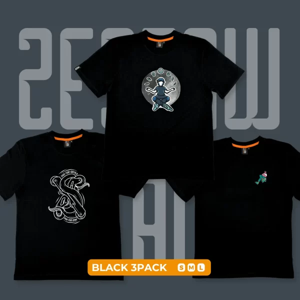 Koszulki męskie zestaw na rolki czarne