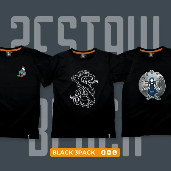 black3pack - 3 koszulki rolkowe damskie